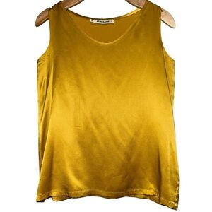 Morisane New York by Sunny Shiroma S Marigold Silk Charmeuse Sleeveless Tank Top